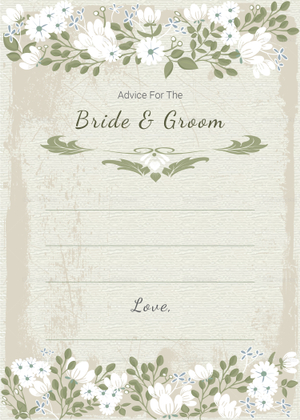 Vintage Wedding Advice Card Template in PSD, Word, Publisher ...