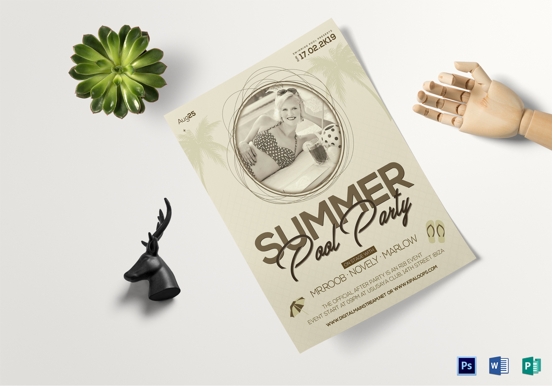 Pool Party Flyer Design Template in Word, PSD, Publisher