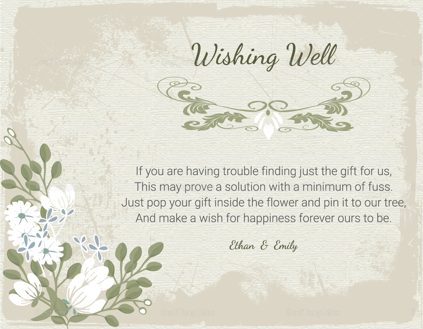 Vintage Wishing Well Card Template in PSD, Word, Publisher, Illustrator ...