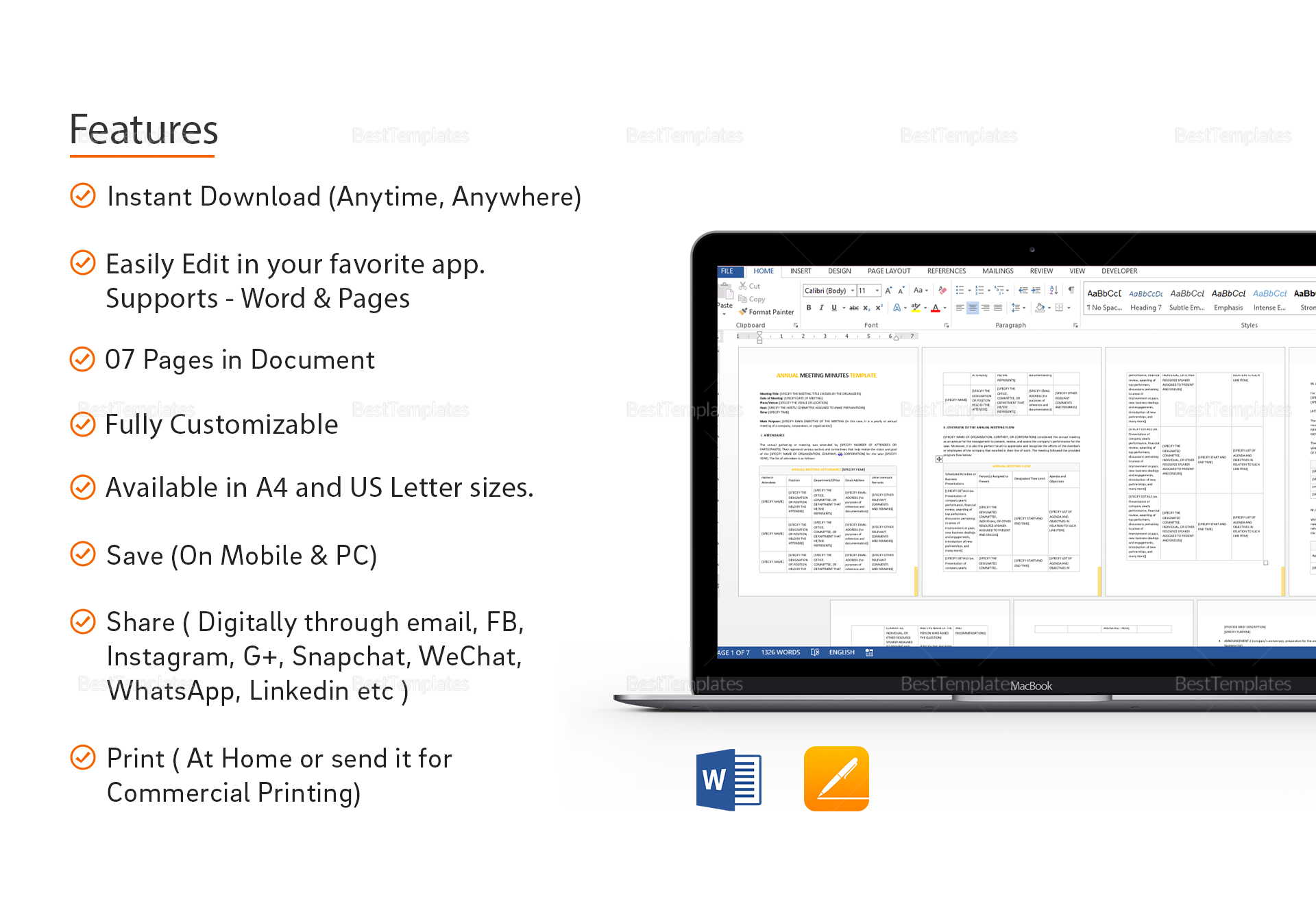 Annual Meeting Minutes Template