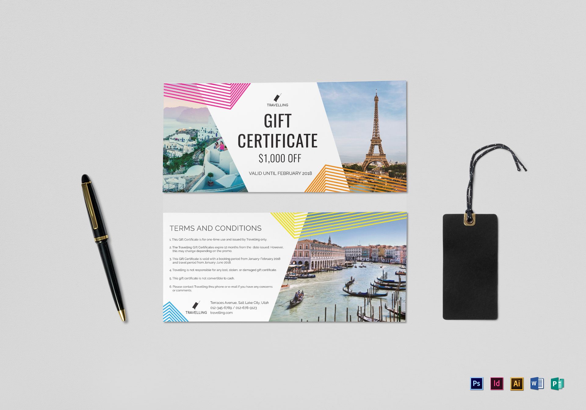 Travel Gift Certificate Design Template In PSD Word Publisher 