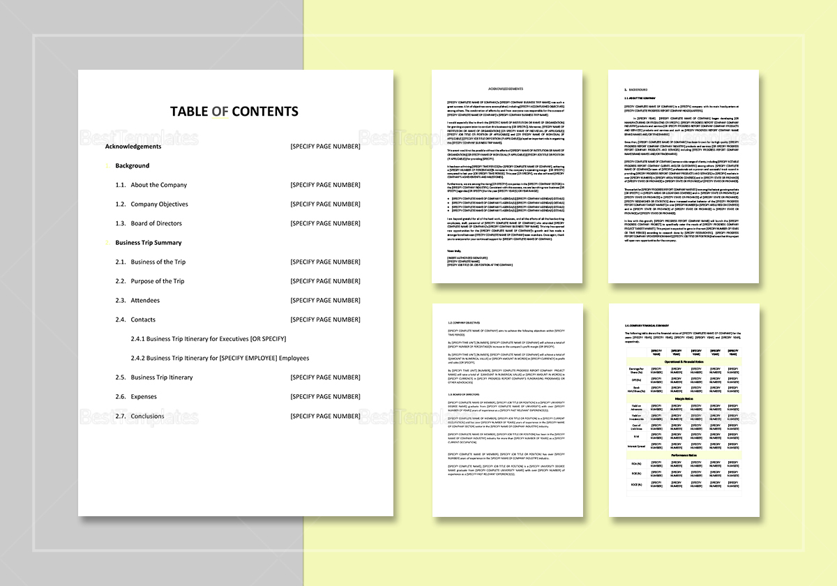 Trip Report Template in Word, Google Docs, Apple Pages Throughout Business Trip Report Template