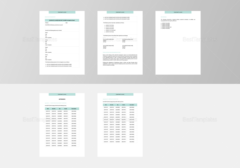 Workplace Investigation Report Template in Word, Google Docs, Apple Pages