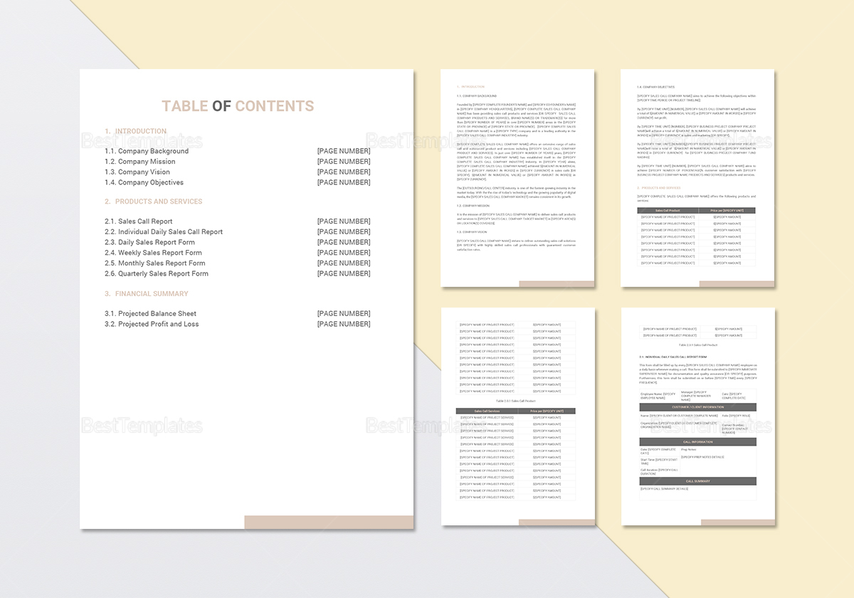 Sales Call Report Template In Word Google Docs Apple Pages Sales Call Report Template In Word Google Docs Apple Pages