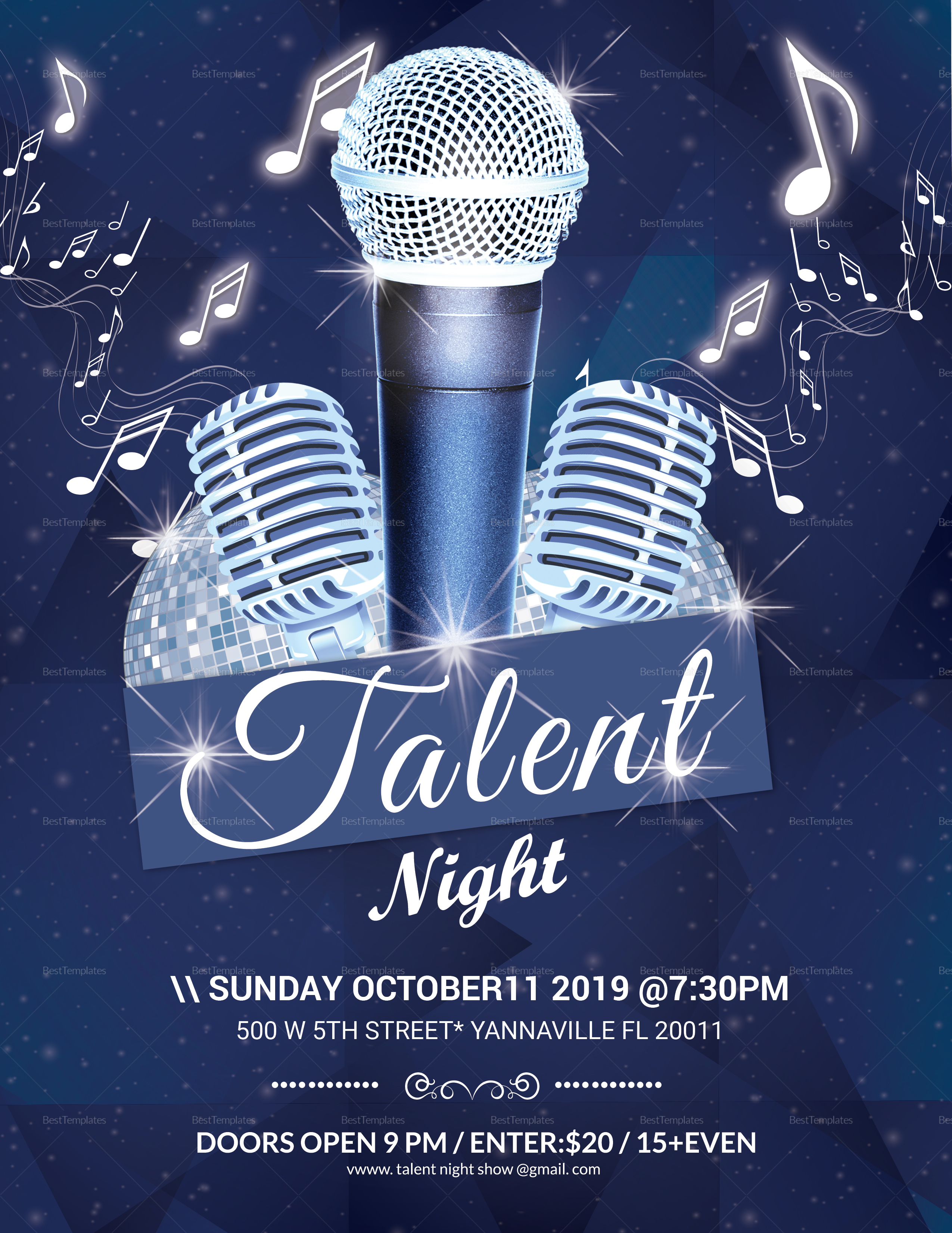 Talent Night Flyer Design Template