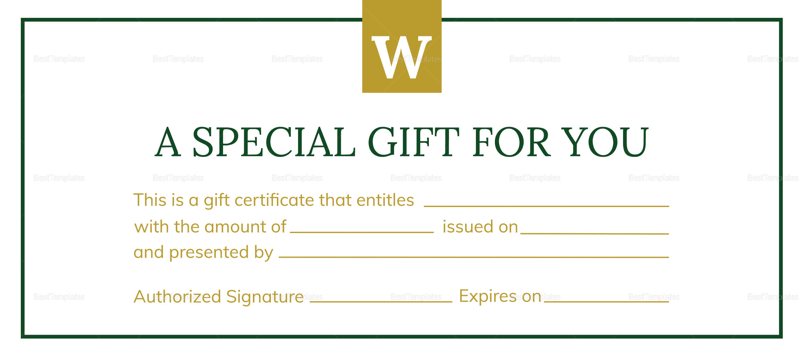 Simple Hotel Gift Certificate Template