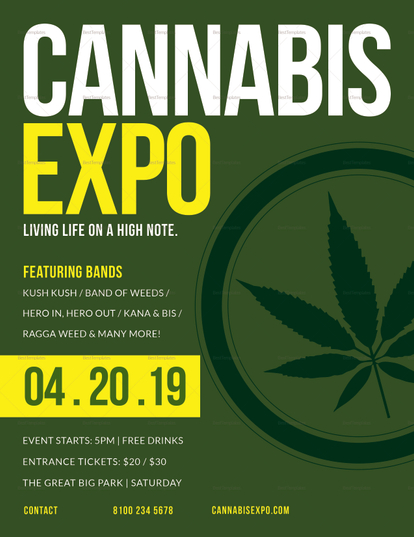 Cannabis Expo Flyer Design Template in PSD, Word, Publisher ...