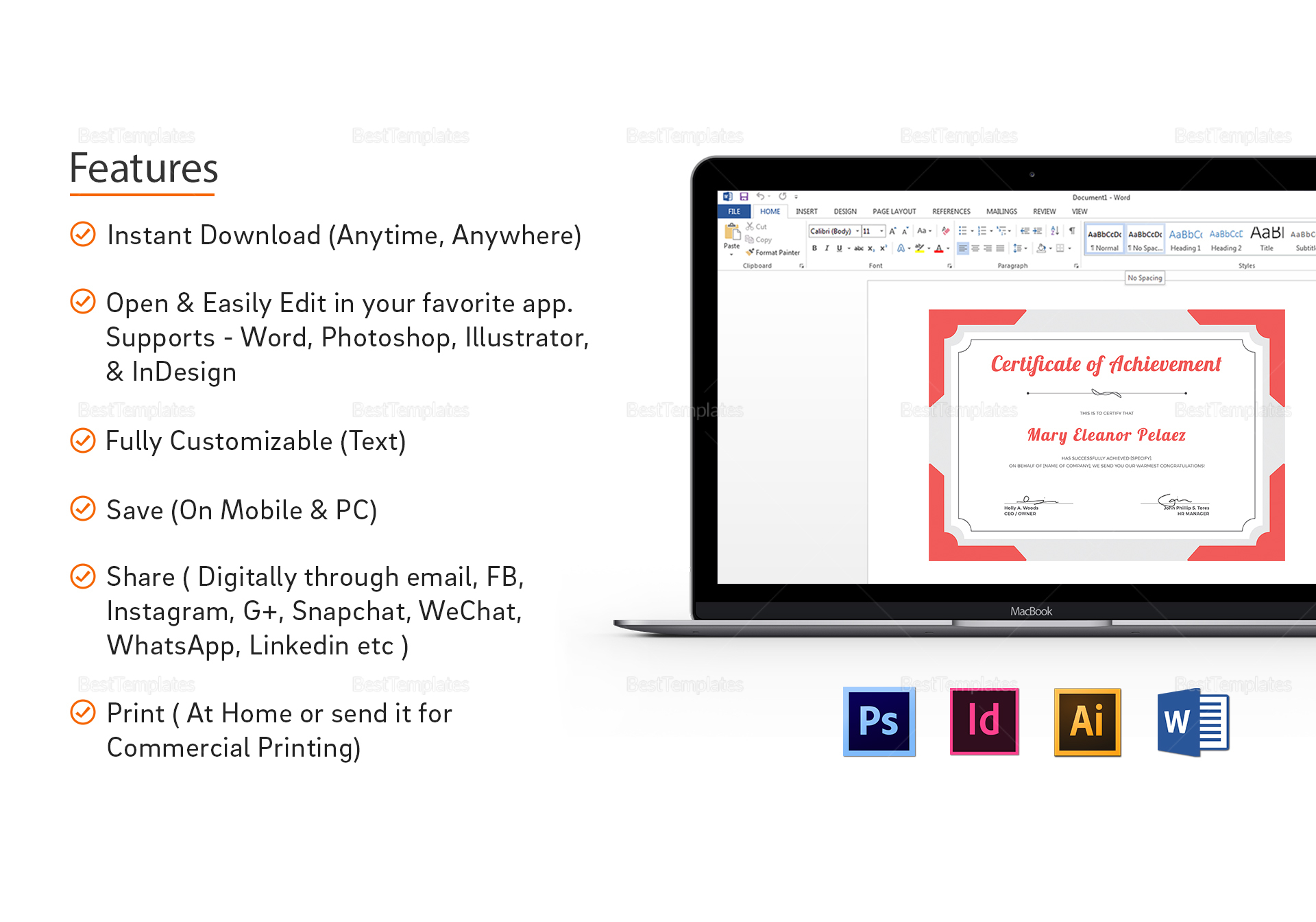 Script Certificate Design Template in PSD, Word, Publisher, Illustrator