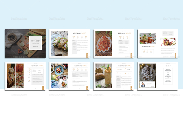 Recipe Cookbook Catalog Template in PSD, Word, Publisher, InDesign