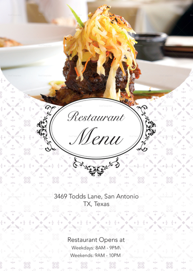 Blank Restaurant Menu Design Template in PSD, Word, Publisher ...