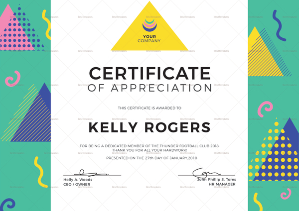 Big Triangle Certificate Design Template in PSD, Word, Publisher ...