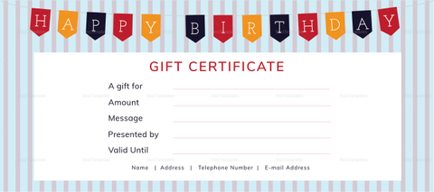 Happy Birthday Gift Certificate Design Template in PSD, Word ...