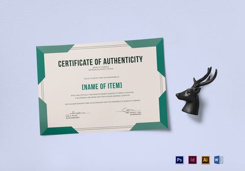 Elegant Certificate Of Authenticity Design Template In PSD, Word ...