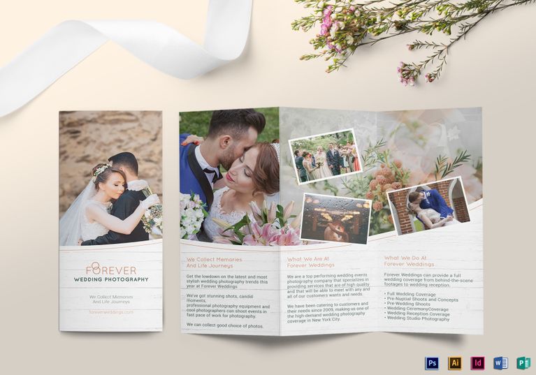 Tri-fold Wedding Brochure Design Template in PSD, Word, Publisher ...