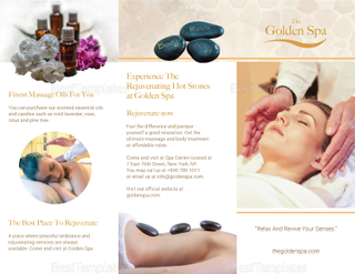 Tri-fold Spa Brochure Design Template in PSD, Word, Publisher ...