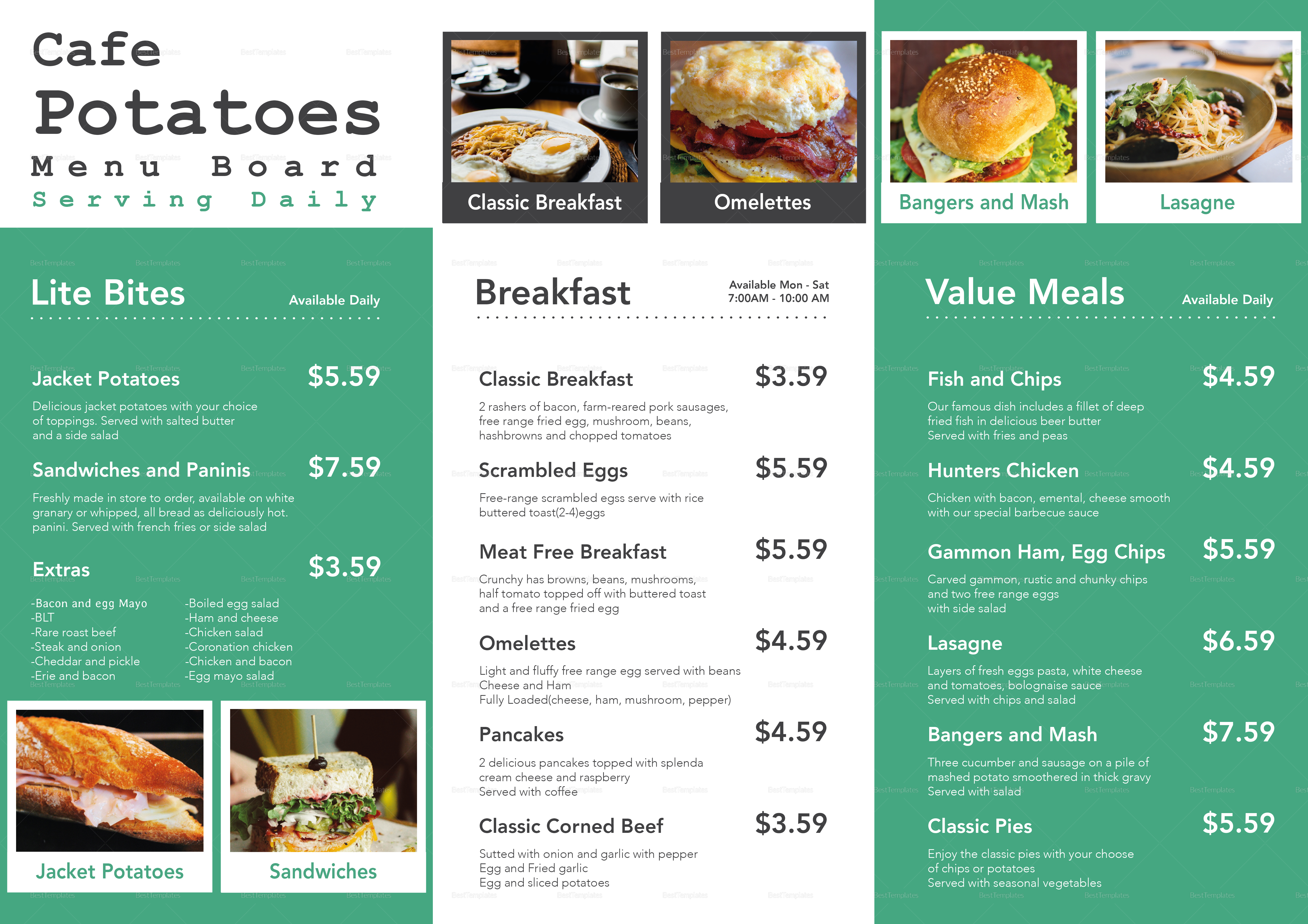 Menu Board Template