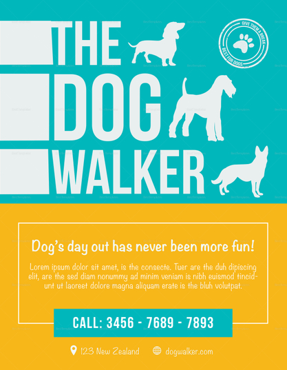 Dog Walker Flyer Design Template in PSD, Word, Publisher, Illustrator ...