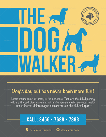 The Dog Walker Flyer Design Template in PSD, Word, Publisher ...