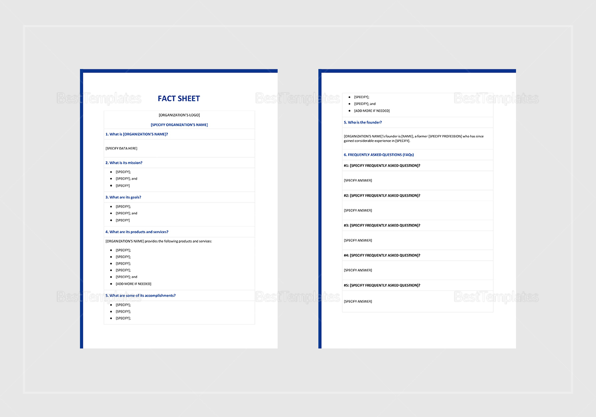 Blank Fact Sheet Template in Word, Google Docs, Apple Pages Intended For Fact Card Template