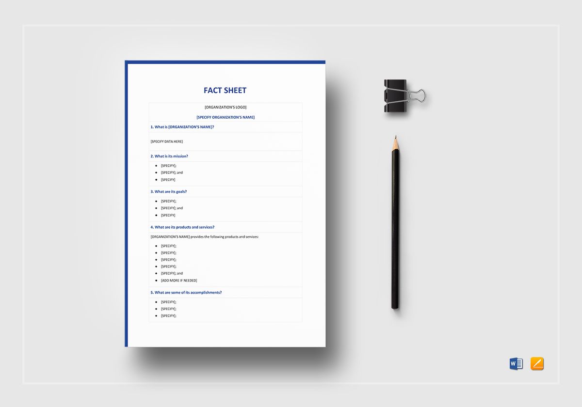 Blank Fact Sheet Template in Word, Google Docs, Apple Pages Throughout Fact Sheet Template Microsoft Word