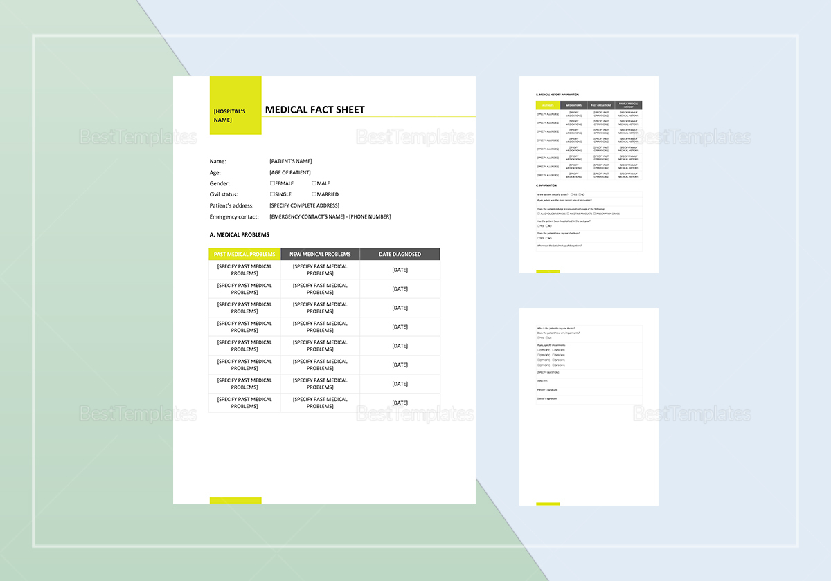 Medical Fact Sheet Template