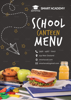 School Canteen Menu Design Template In PSD, Word, Publisher ...