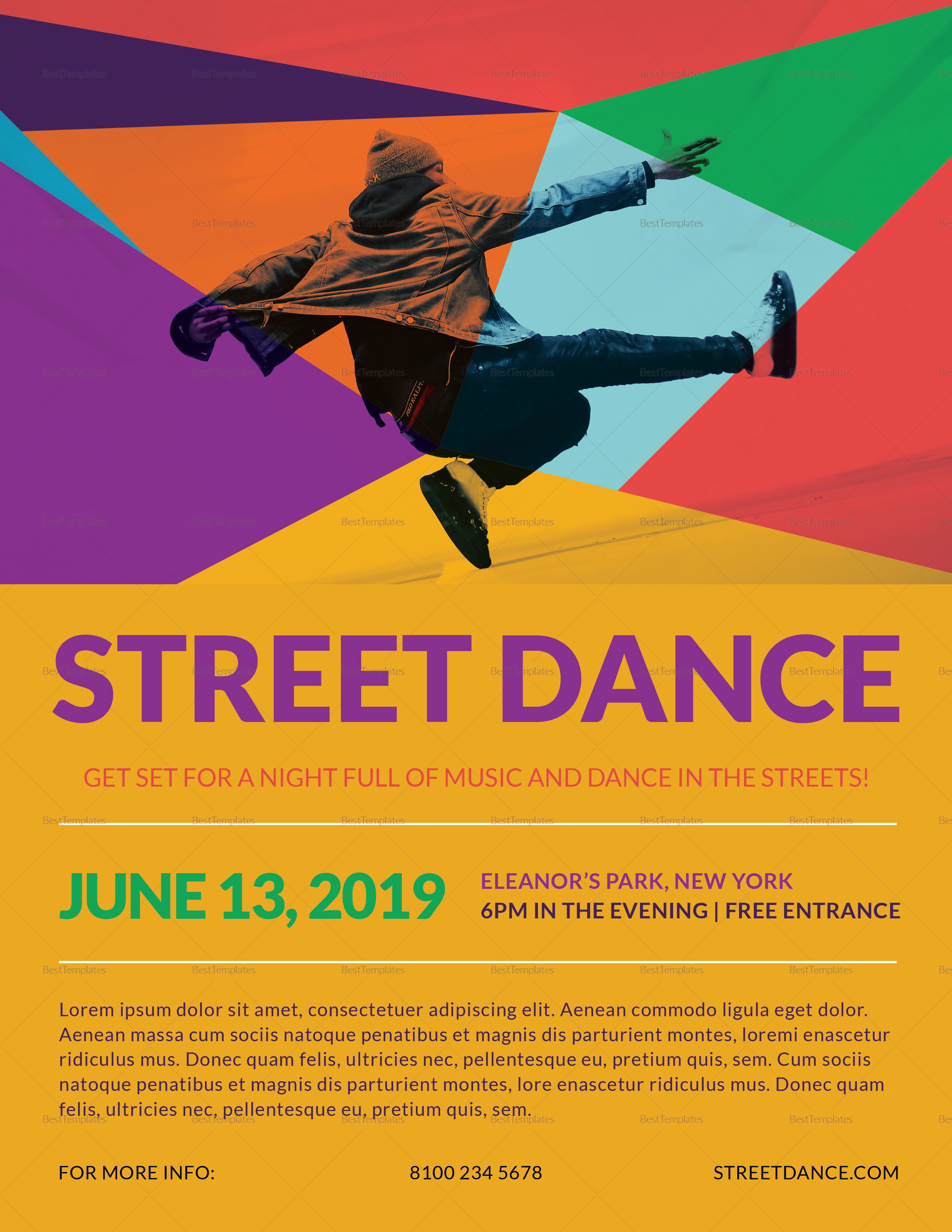 Street Dance Flyer Design Template in PSD, Word, Publisher For Dance Flyer Template Word