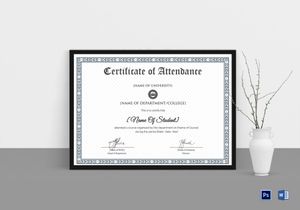 attendance certificates designs templates in photoshop word