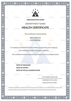 Universal Child Health Certificate Design Template in PSD, Word