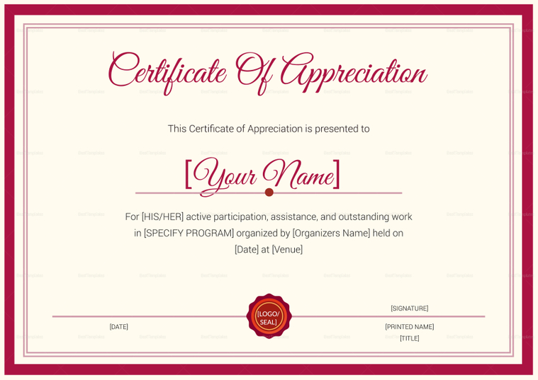 Thank You Certificate Design Template In PSD Word