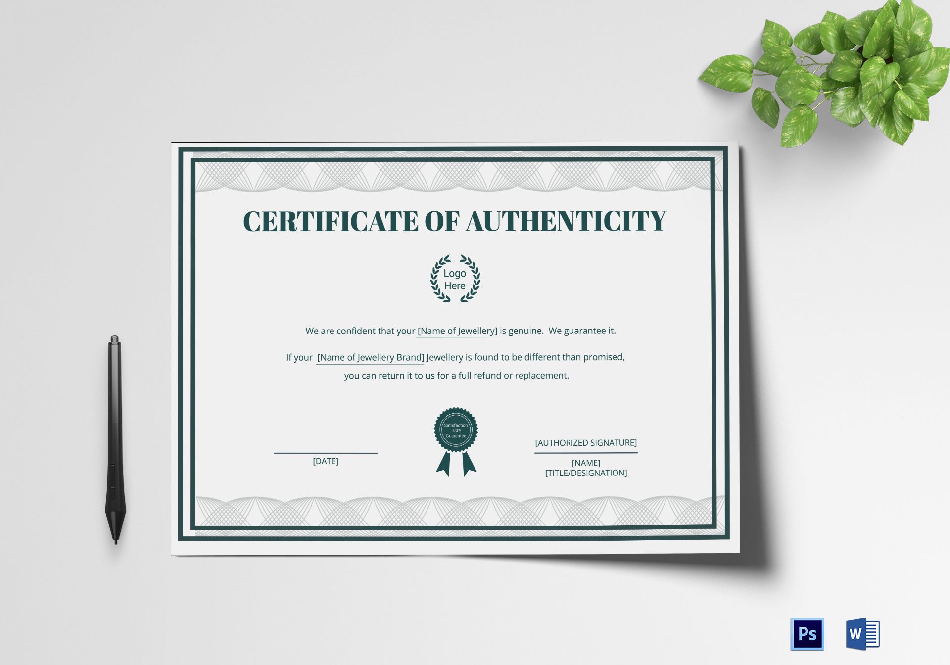 Brand Authenticity Certificate