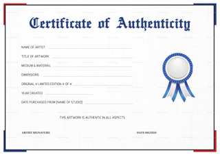 Simple Certificate of Authenticity Design Template in PSD, Word