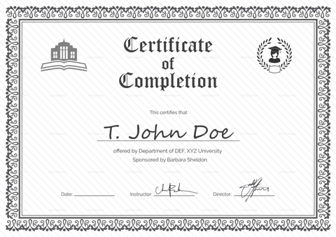 Eps Certificate Of Completion Design Template In Psd, Word