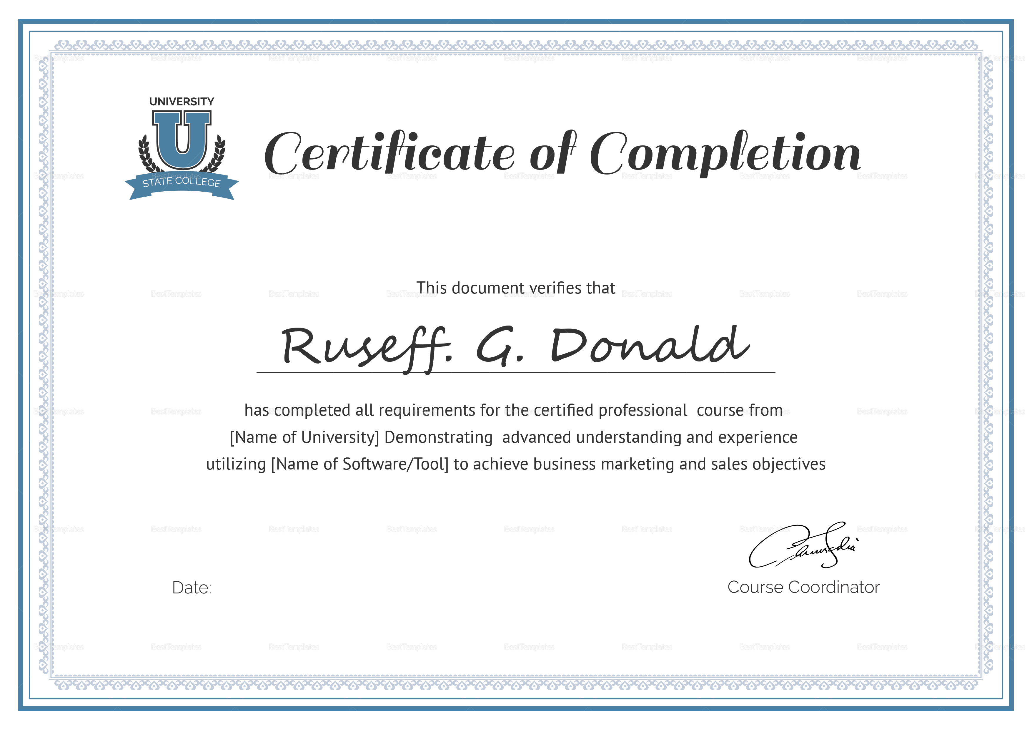 Training Completion Certificate Templates