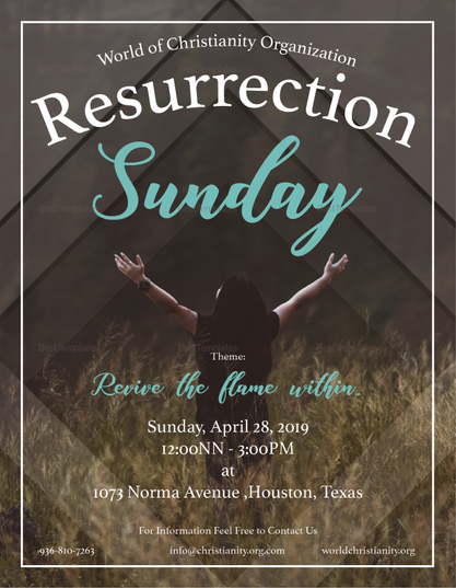 Resurrection Sunday Flyer Design Template in PSD, Word, Publisher ...
