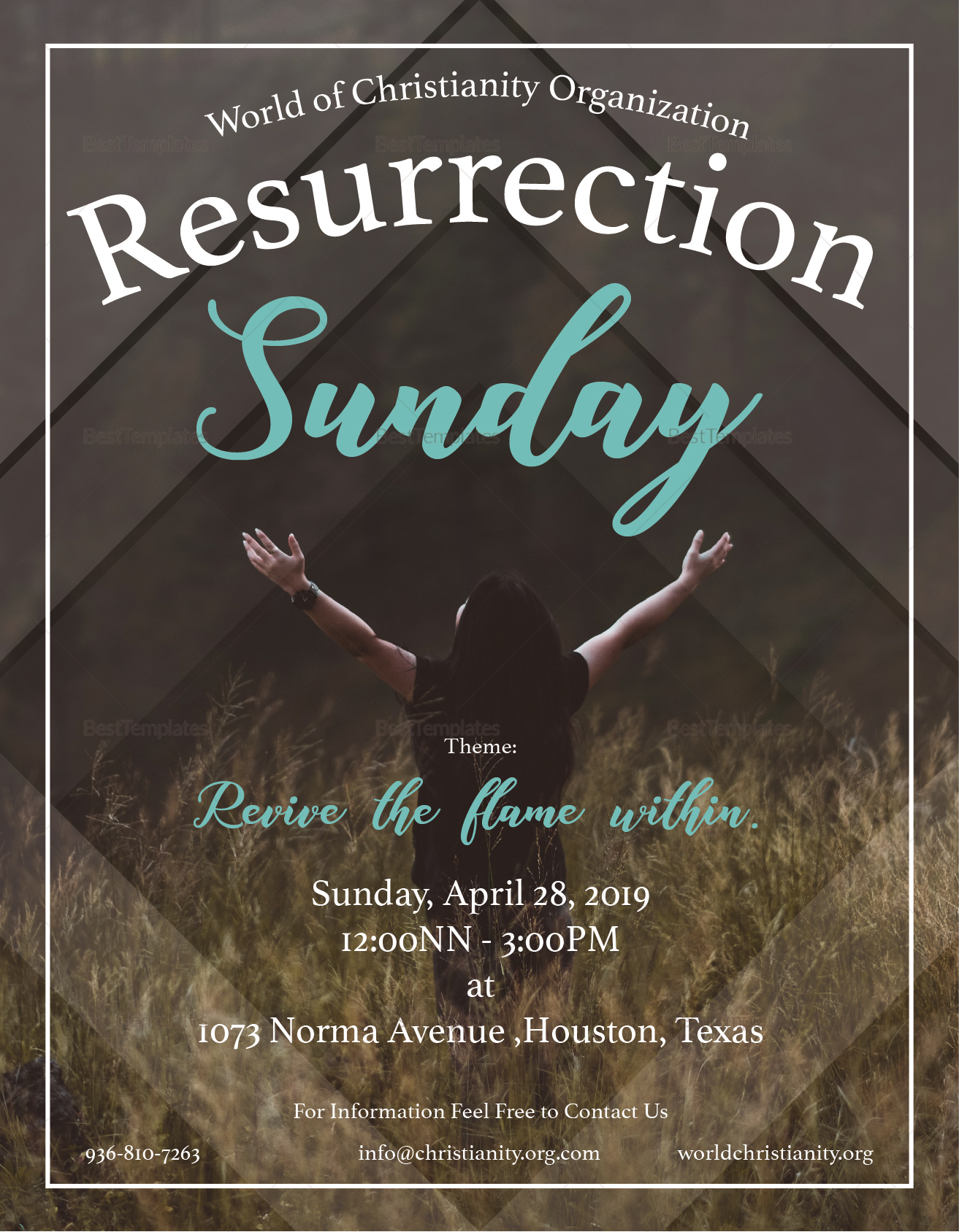 Resurrection Sunday Flyer Design Template In PSD Word Publisher