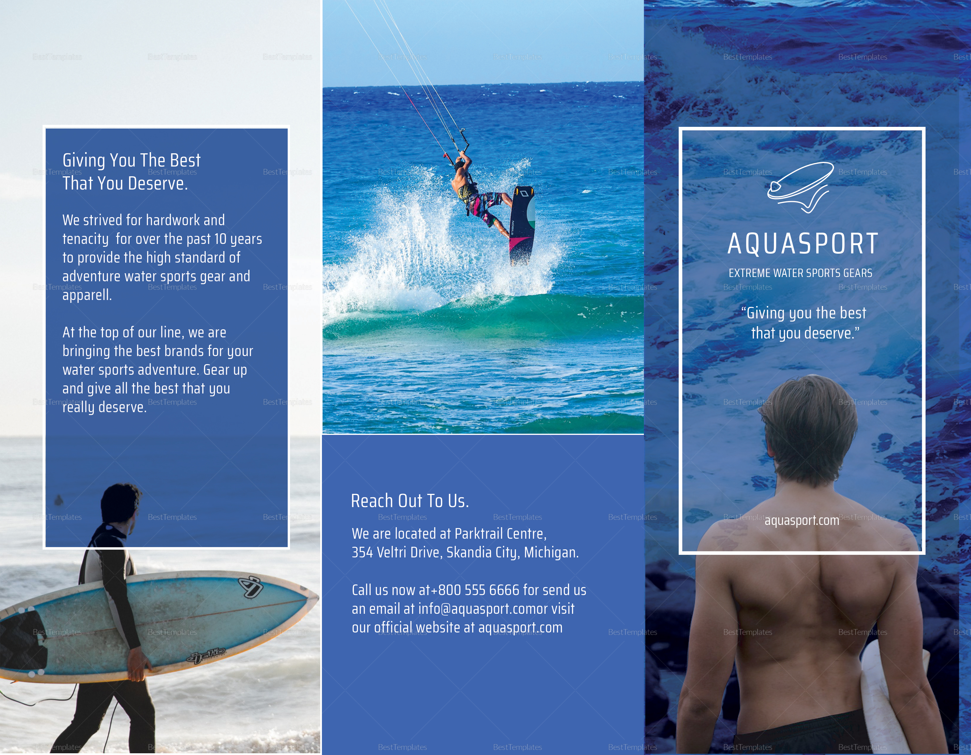 Blue Aqua Tri-fold Brochure