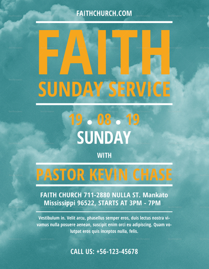 Sunday Service Flyer Design Template in PSD, Word, Publisher ...