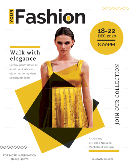 Fashion Gallery Flyer Design Template in PSD, Word, Publisher ...