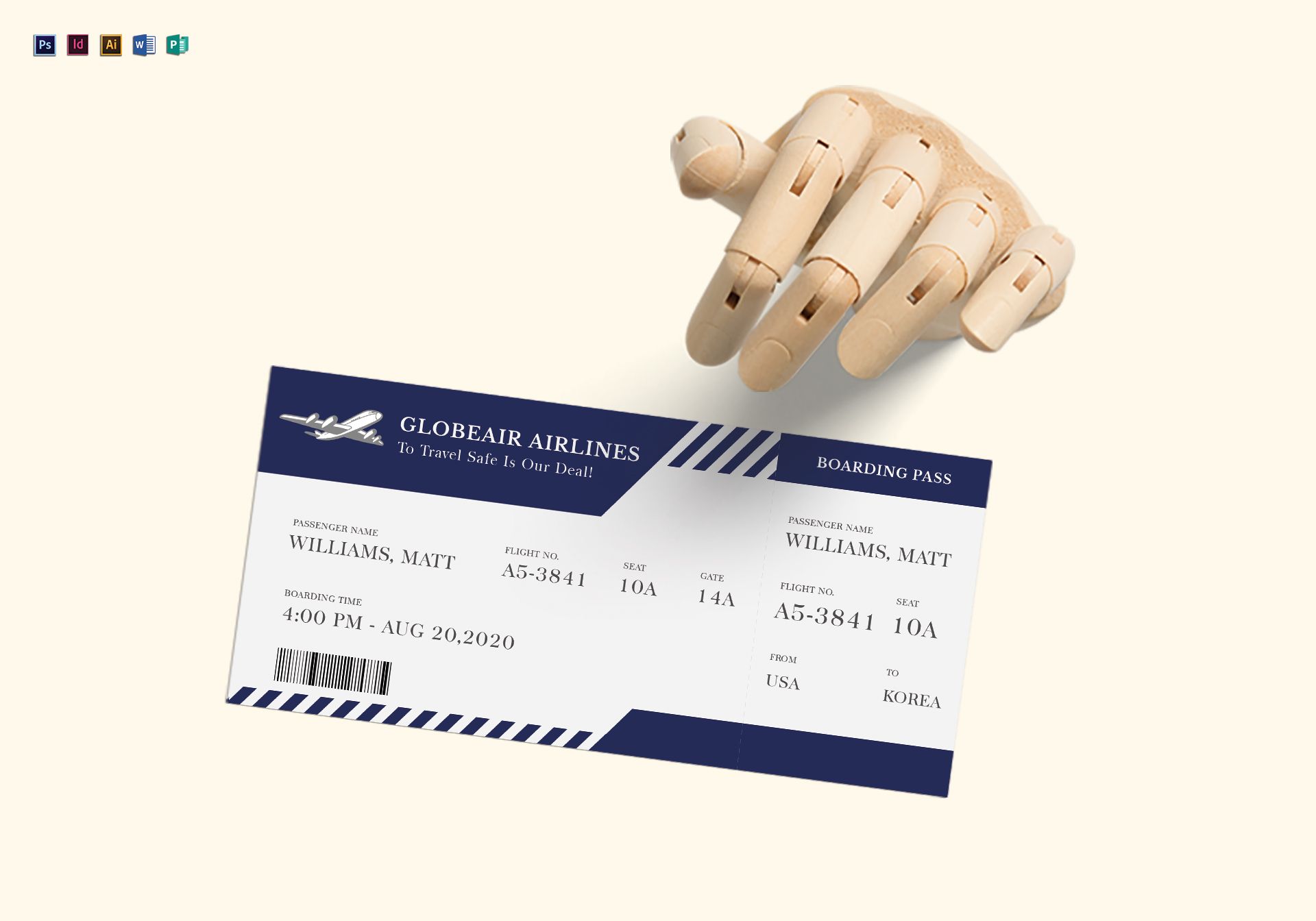 Plane Boarding Ticket