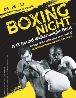 Boxing Night Flyer Design Template in PSD, Word, Publisher, Illustrator ...