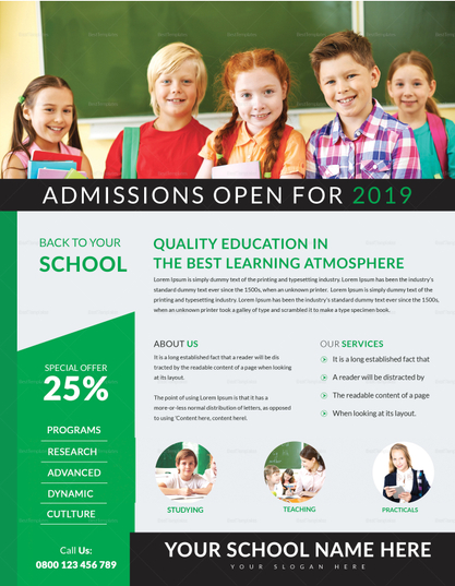 School Best Tutoring Flyer Design Template in Word, PSD, Publisher