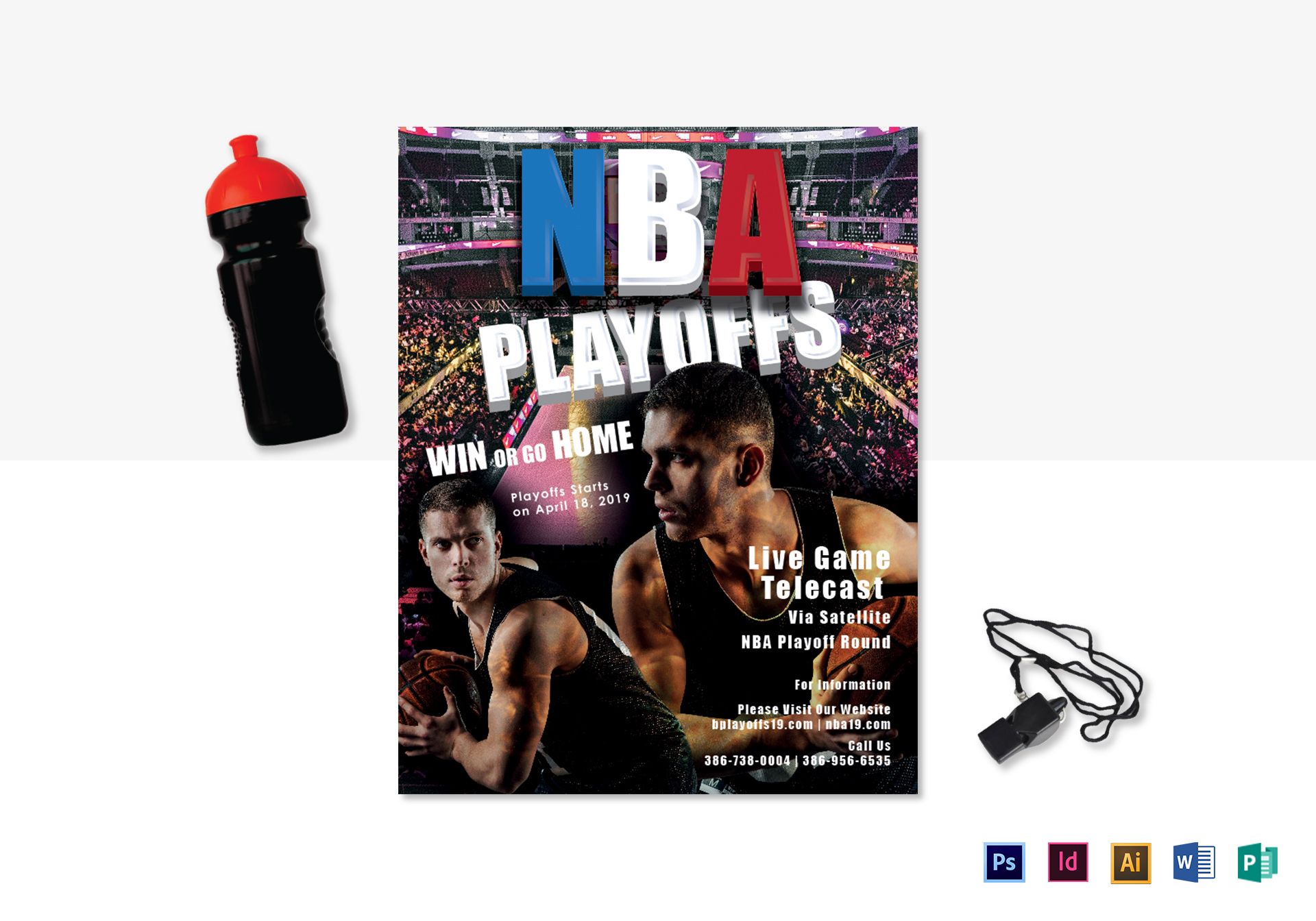 Basketball Playoff Flyer Design Template in PSD, Word, Publisher ...