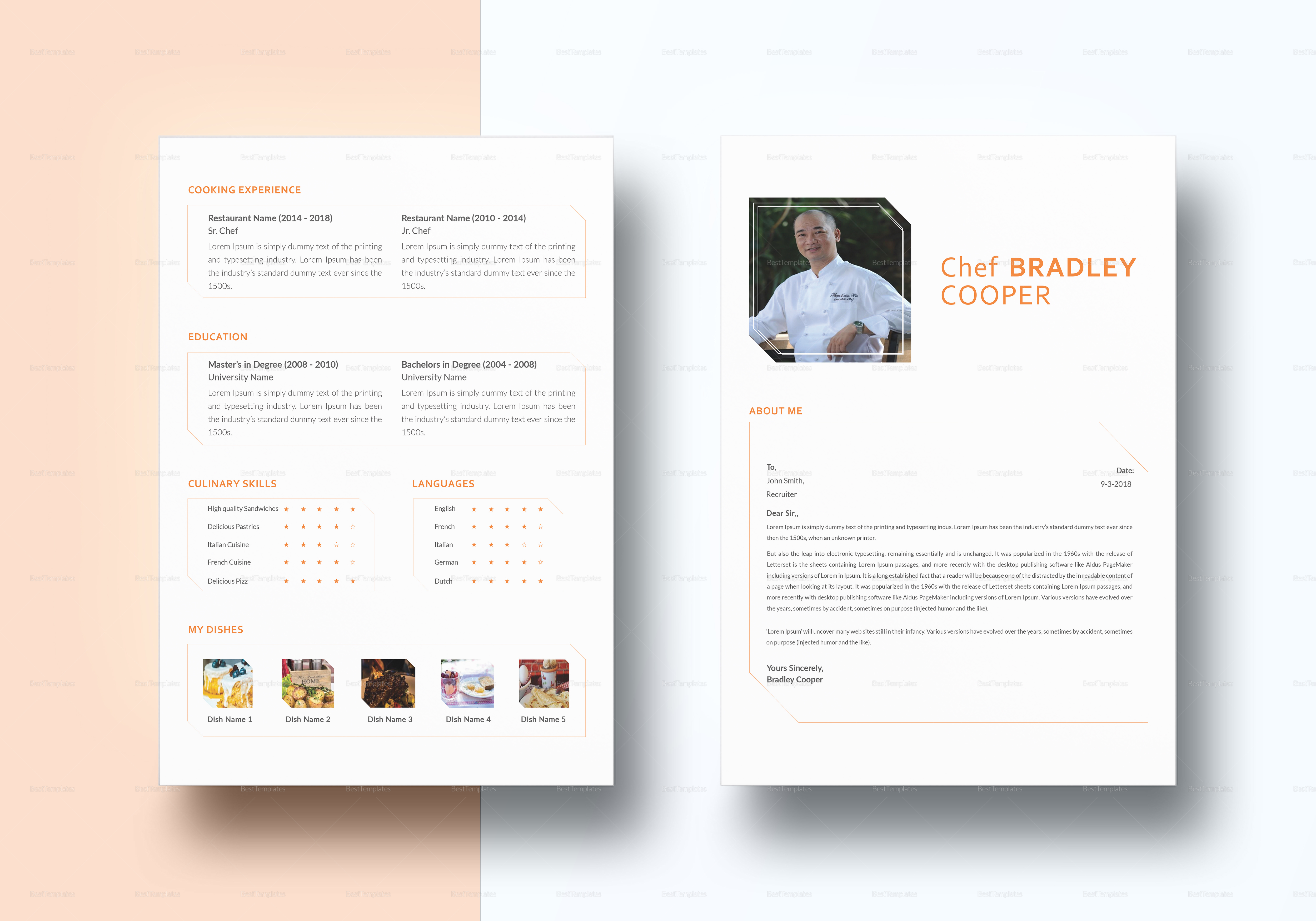 InDesign Chef Resume