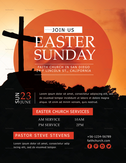 Easter Sunday Flyer Design Template in PSD, Word, Publisher ...