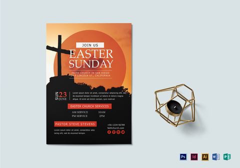 Easter Sunday Flyer Design Template in PSD, Word, Publisher ...