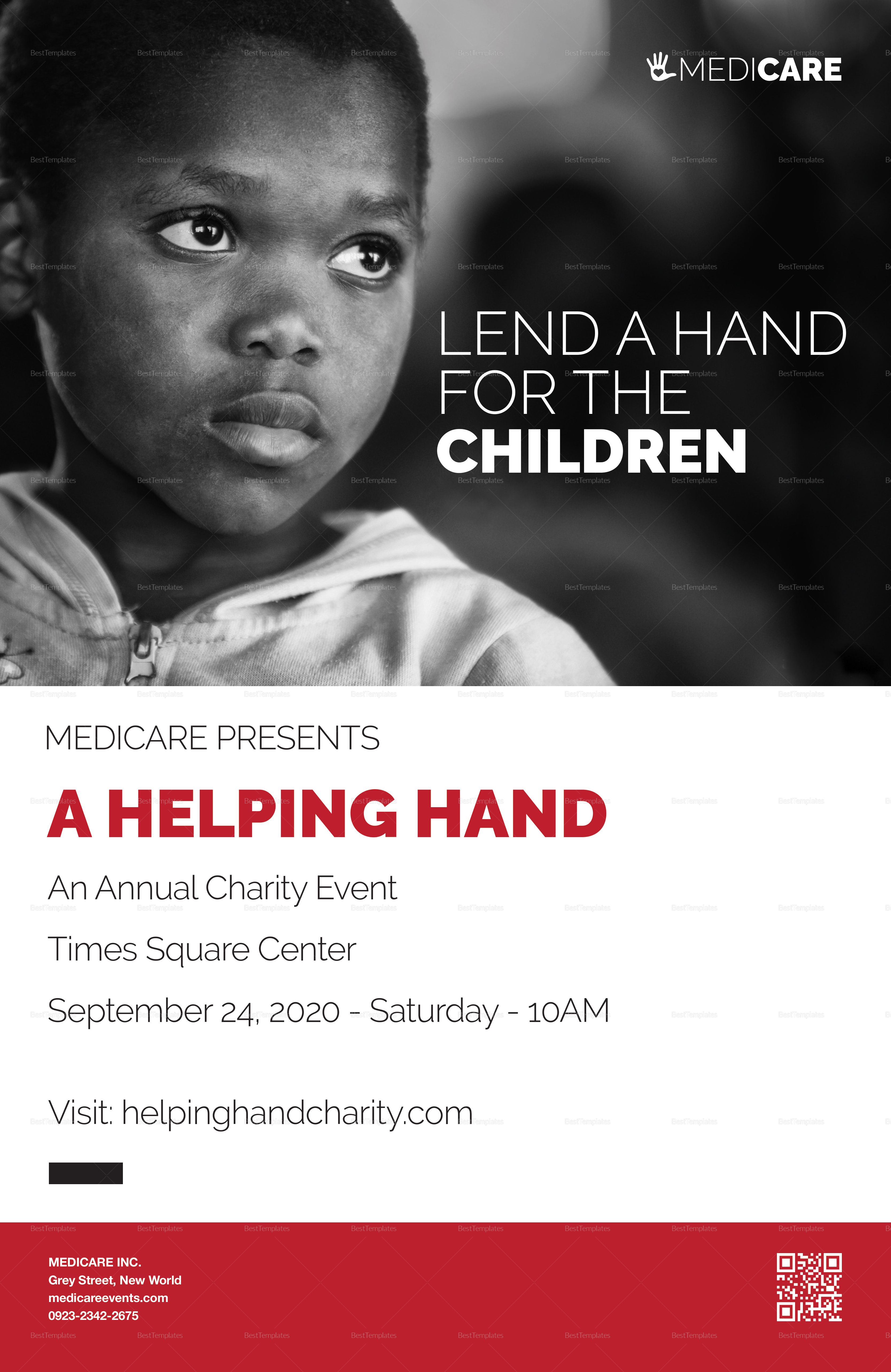 Charity Event Poster Design Template In PSD Word Publisher 