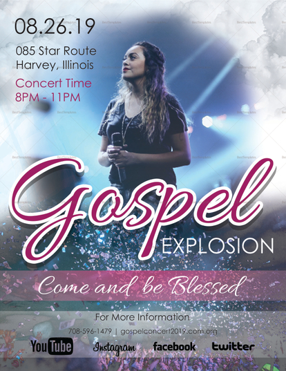 Gospel Explosion Flyer Design Template in PSD, Word, Publisher ...