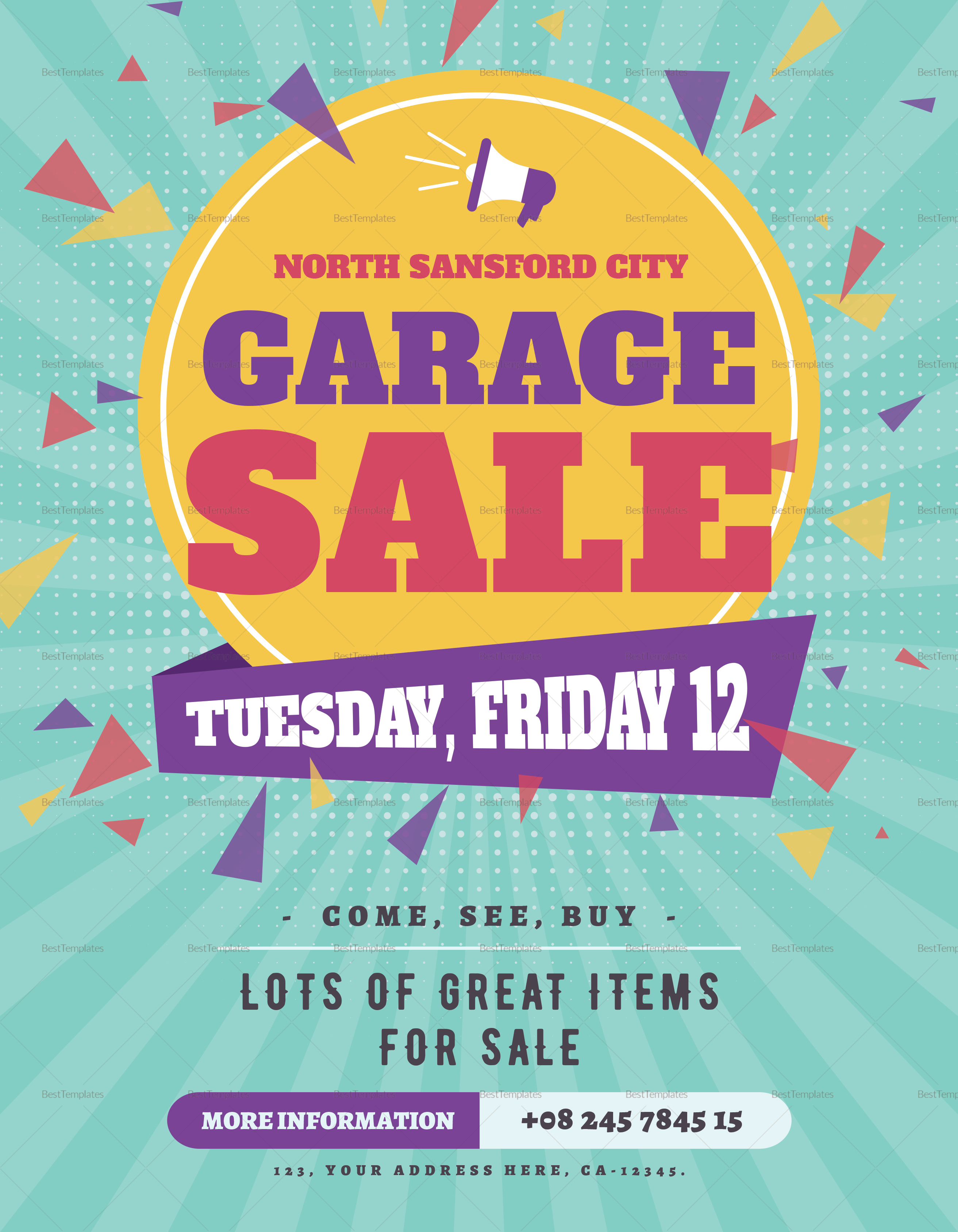 Large Garage Sale Flyer Design Template in PSD, Word, Publisher