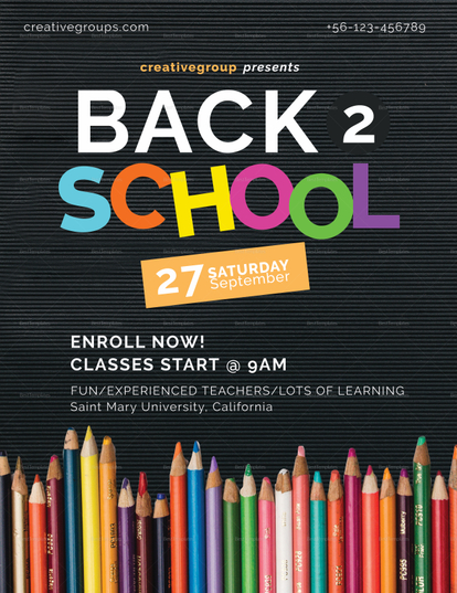 Back to School Flyer Design Template in PSD, Word, Publisher ...